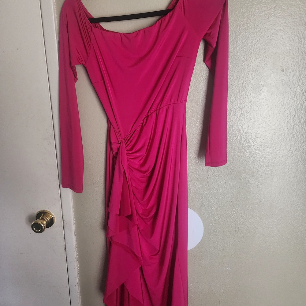 Chic Fuchsia Long Sleeve Dress